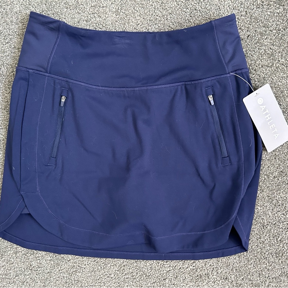 Athleta Navy Skort with Zipper Pockets